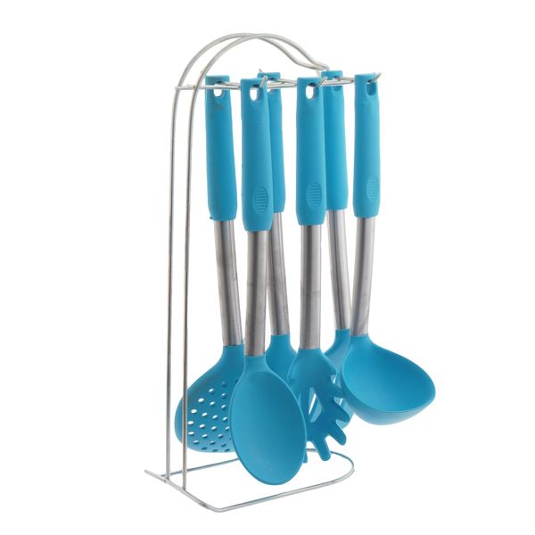 7-Piece Stainless Steel Kitchen Utensil Set – Blue