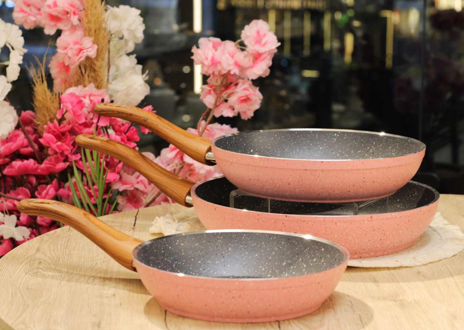 366 Nova 3-Piece Frying Pan Set (20/24/30 cm) – Rose Color