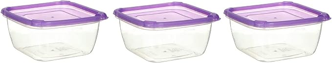 3-Piece Colorful Plastic Container Set