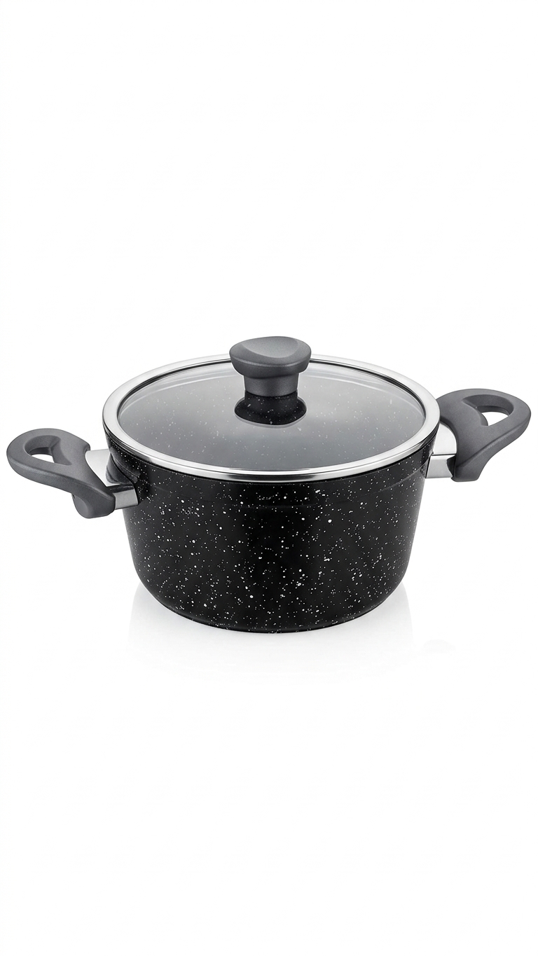 Black round pot, size 16, 0601234