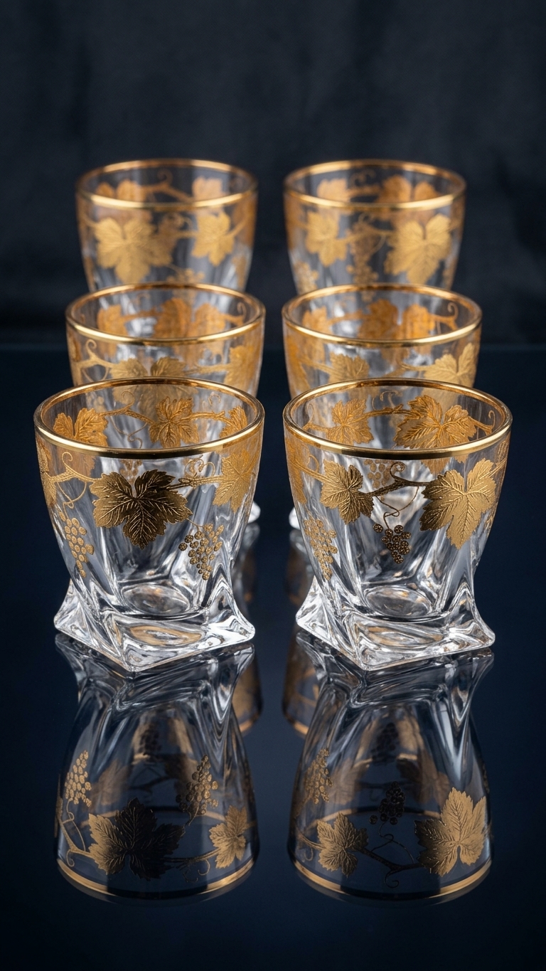 12-piece Quadrant set with gold trim