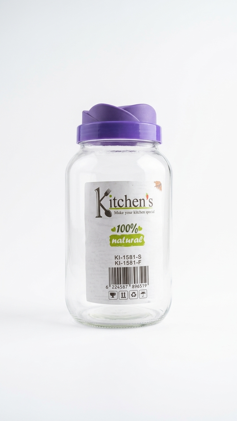 1250 ml jar with a flower-shaped lid (F1581)
