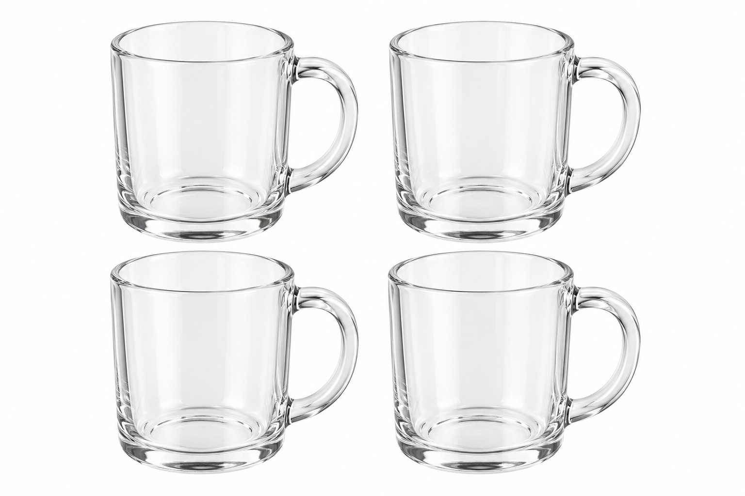 Qandeel 4-piece round mug set with a 246 mm stand