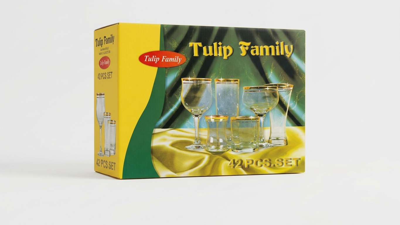 City Lux 42-piece gold-accented drinkware set