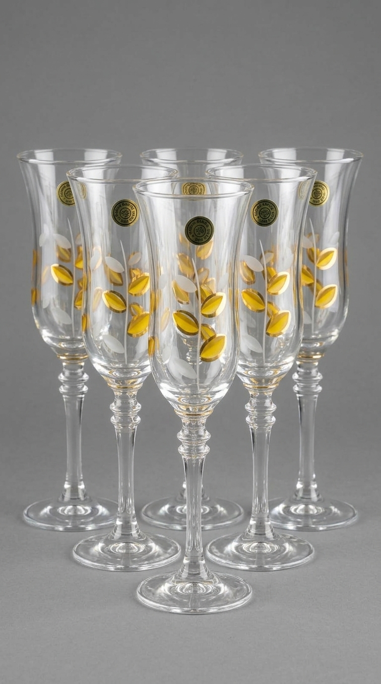Set of 6 assorted-design glasses