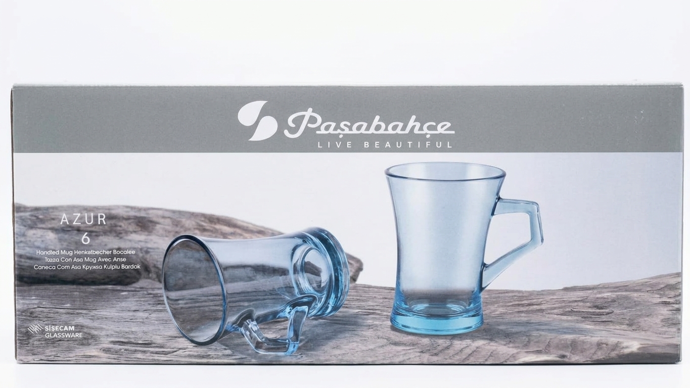 Pasabahçe 6-Piece Tea Mug Set, Turquoise, 55523