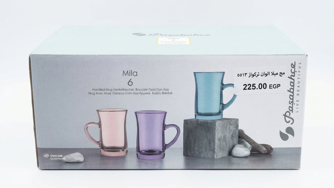 Milla mug, turquoise colors, 6 pieces, 55613