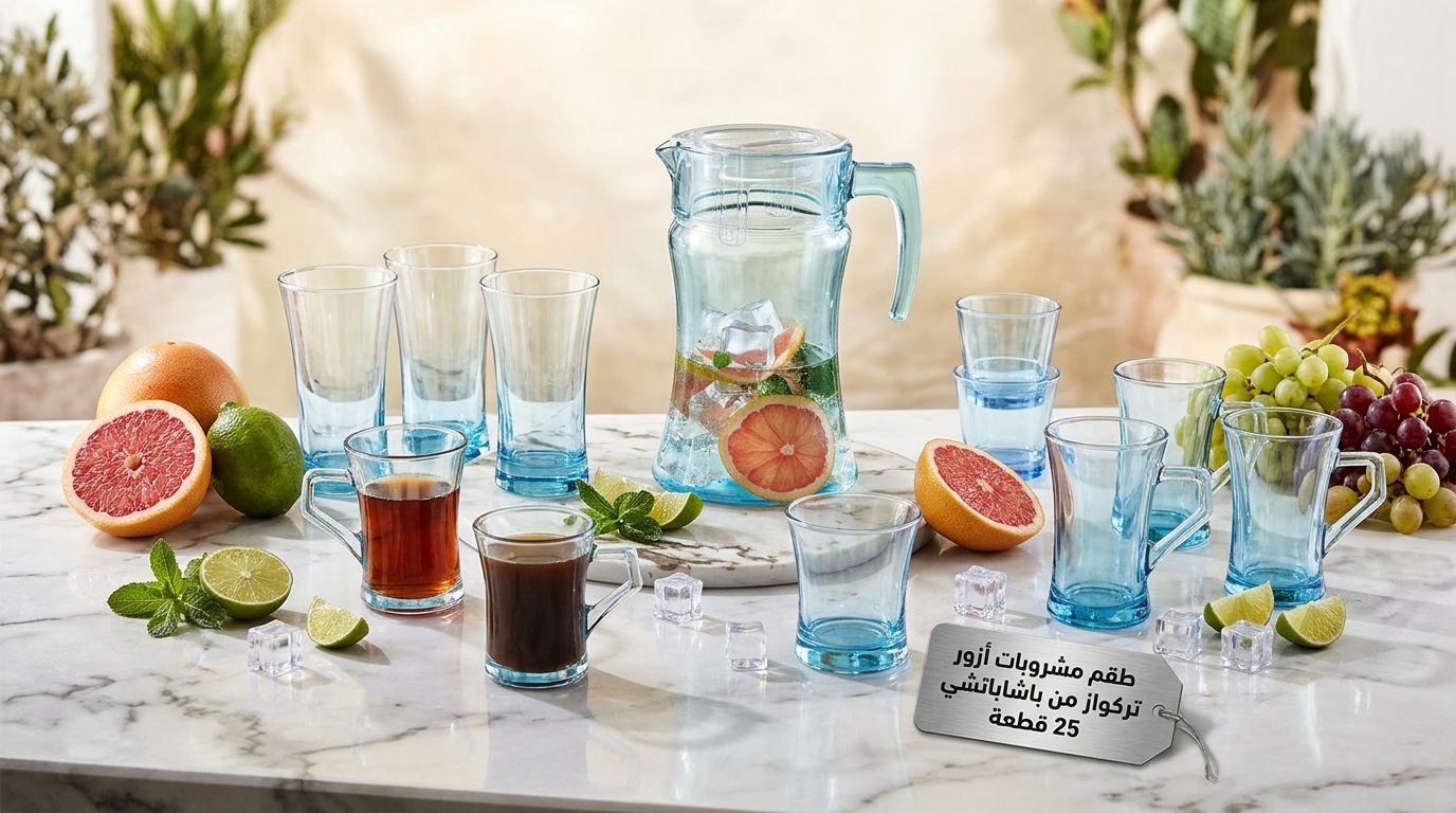 Pasha Bachi 25-piece beverage set, turquoise, 925001