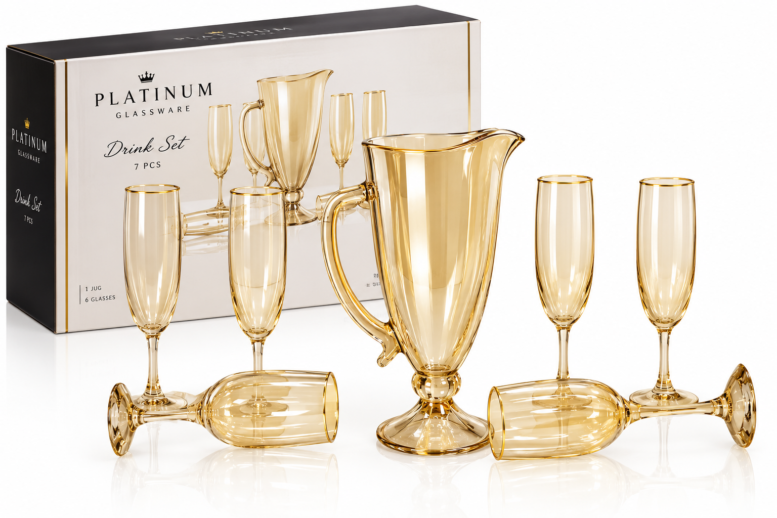 Gold and platinum beverage set